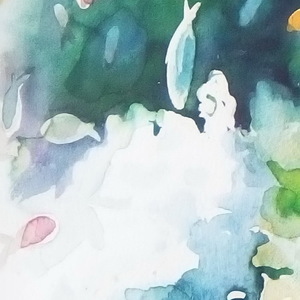 "Βυθός" - μπλε, πίνακες & κάδρα, θάλασσα, πίνακες ζωγραφικής - 5