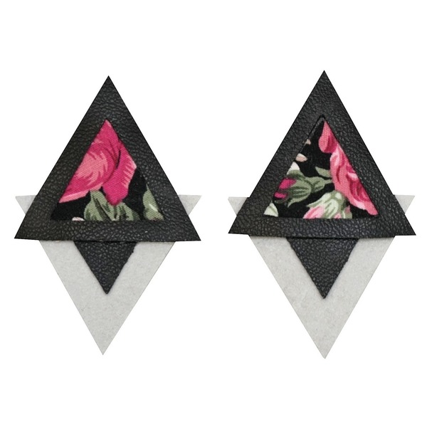 Γεωμετρικά Floral Σκουλαρίκια - γεωμετρικά σχέδια, φλοράλ, καρφωτά, μεγάλα σκουλαρίκια
