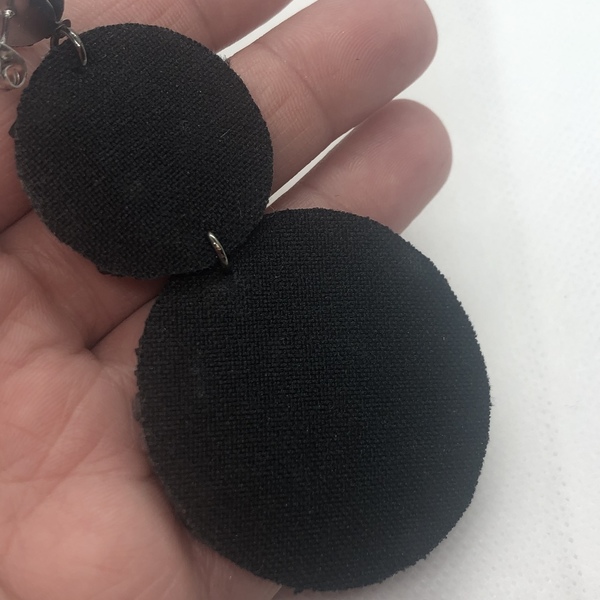 Σκουλαρίκια με εφέ μαύρης πέτρας - πέτρα, καρφωτά, δερματίνη - 4