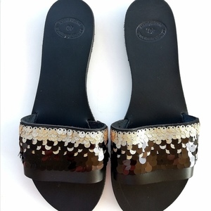 Black Beauty sandals - δέρμα, φλατ, slides - 3