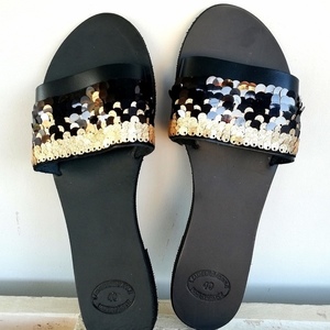 Black Beauty sandals - δέρμα, φλατ, slides