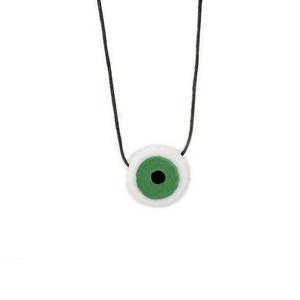 Κρεμαστό κύκλος πράσινο μάτι από Ελληνικό μάρμαρο και ρυθμιζόμενο κορδόνι - ημιπολύτιμες πέτρες, charms, Black Friday
