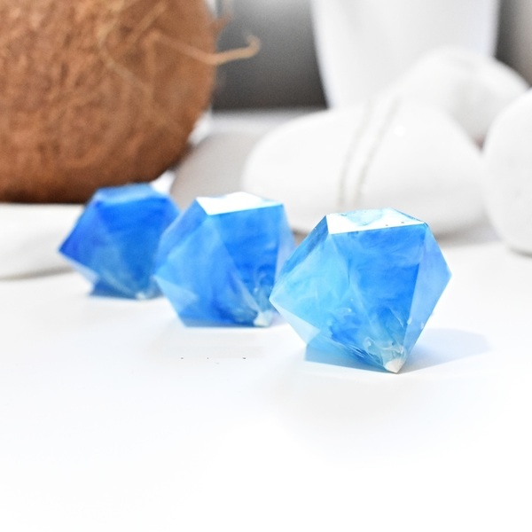 Κολιέ blue sea-diamond με υγρό γυαλί! - μπλε, μακριά