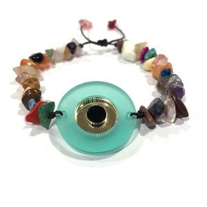 *Multi colour eye* (plexiglass μάτι με ημιπολύτιμες πέτρες) - ημιπολύτιμες πέτρες, plexi glass, αυξομειούμενα