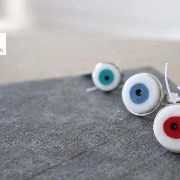 B L U E Evil Eye Marble Ring-Χειροποίητο δαχτυλίδι από Ελληνικό μάρμαρο! - ορείχαλκος, αυξομειούμενα - 3