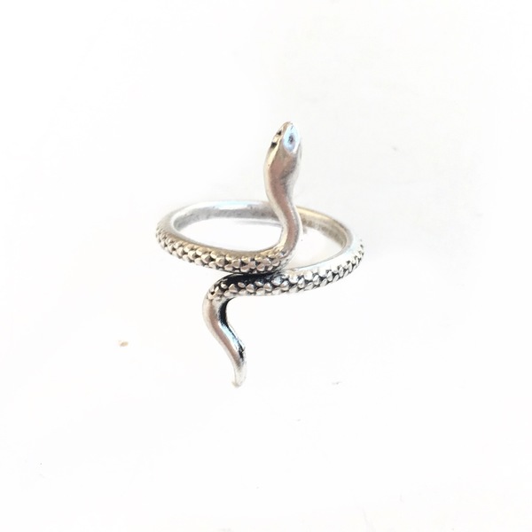 Δαχτυλίδι Μπόχο μεταλλικό φίδι . - επάργυρα, μικρά, boho, faux bijoux, αυξομειούμενα, φθηνά - 2