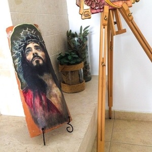 Εικόνα του Ιησού Χρηστου σε κεραμιδι -επιτραπέζιο διακοσμητικό - πίνακες & κάδρα, είδη γάμου, χριστουγεννιάτικα δώρα, πρωτότυπα δώρα - 2