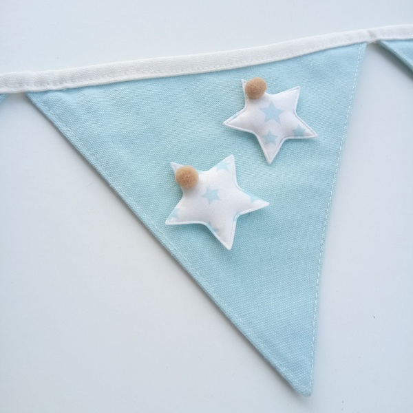 Γαλάζια Σημαιάκια με Αεροπλανάκια Συννεφάκια και Αστέρια - αγόρι, αστέρι, γιρλάντες, συννεφάκι - 4