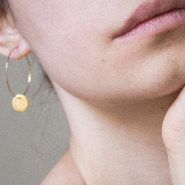Roxy earrings - επιχρυσωμένα, ορείχαλκος, φλουρί, faux bijoux - 2
