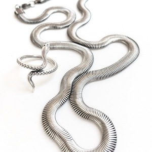 Αλυσίδα Ατσαλινη πλακέ φίδι - κοντά, ατσάλι, φθηνά - 3