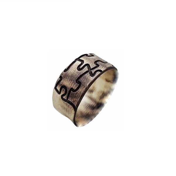 Δαχτυλίδι puzzle unisex - ασήμι, δαχτυλίδια, boho, μεγάλα, αυξομειούμενα, φθηνά - 2