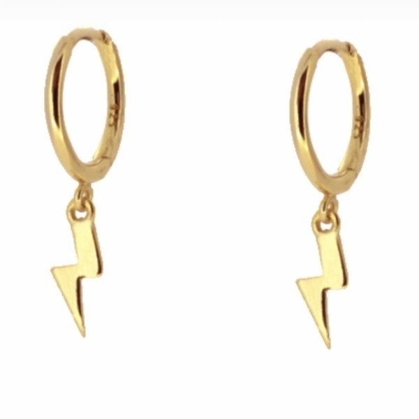 Thunder earrings - επιχρυσωμένα, ατσάλι, faux bijoux, φθηνά