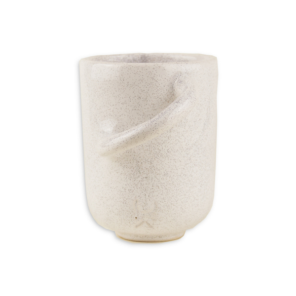Χειροποίητη κεραμική άσπρη κούπα με στραβό χερούλι - κουζίνα, πηλός, κεραμικό, κούπες & φλυτζάνια - 3