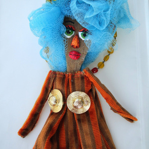 Γυναίκα Τοτέμ, χειροποίητη κούκλα για κουκλοθέατρο - χειροποίητα, οικολογικό, πρωτότυπα δώρα, κούκλες - 3