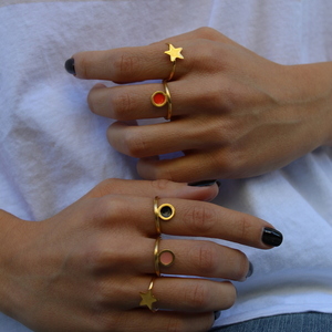 _color ring- χειροποίητο δαχτυλίδι με χρώμα - επιχρυσωμένα, ορείχαλκος, επάργυρα, γεωμετρικά σχέδια, minimal, αυξομειούμενα, φθηνά - 5
