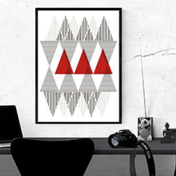 Αφίσα σκανδιναβικό σχέδιο δύο χρώματα 30*40 - αφίσες, γεωμετρικά σχέδια, minimal - 4