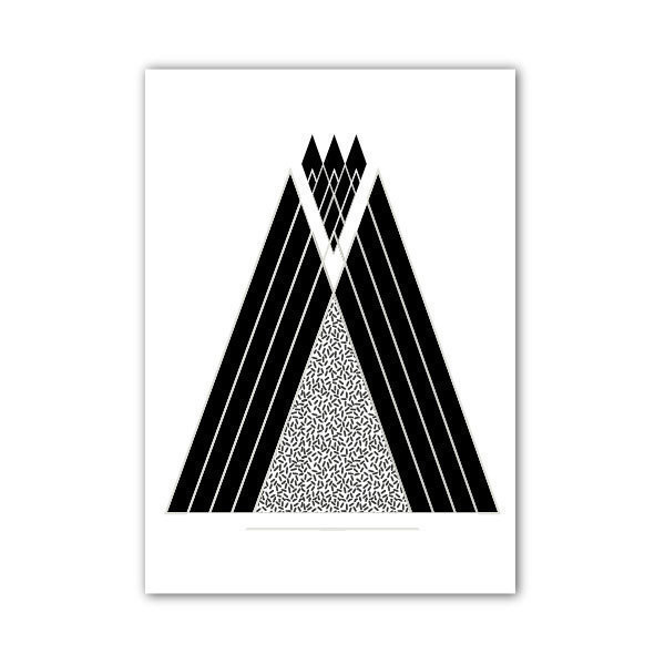 Αφίσα τυπωμένη με αφηρημένο γεωμετρικό σχέδιο τρίγωνα σε διάσταση 30*40 - αφίσες, γεωμετρικά σχέδια, minimal