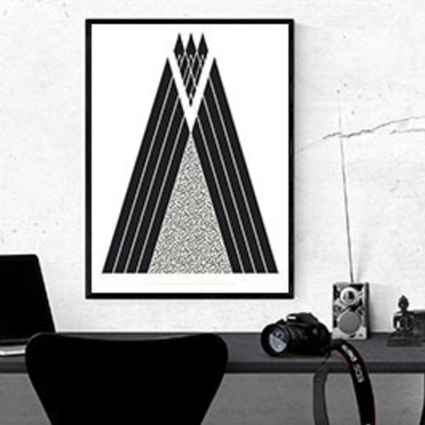 Αφίσα τυπωμένη με αφηρημένο γεωμετρικό σχέδιο τρίγωνα σε διάσταση 30*40 - αφίσες, γεωμετρικά σχέδια, minimal - 4