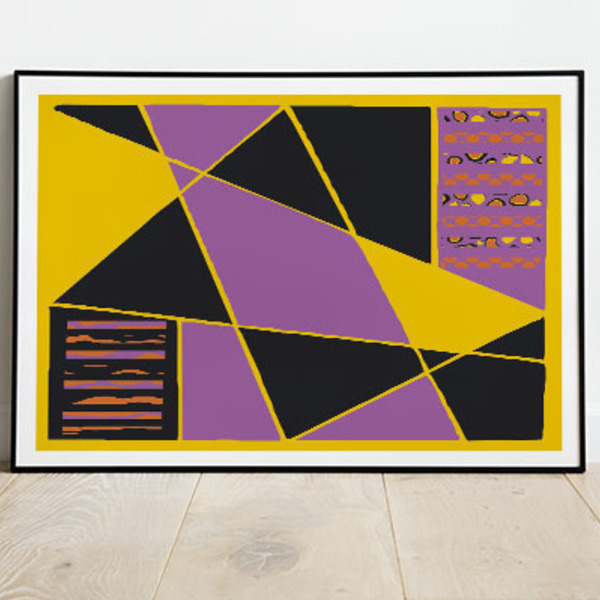 Τυπωμένη αφίσα με γεωμετρικό σχέδιο τρίγωνα 30*40 - εκτύπωση, μοντέρνο, διακόσμηση - 4