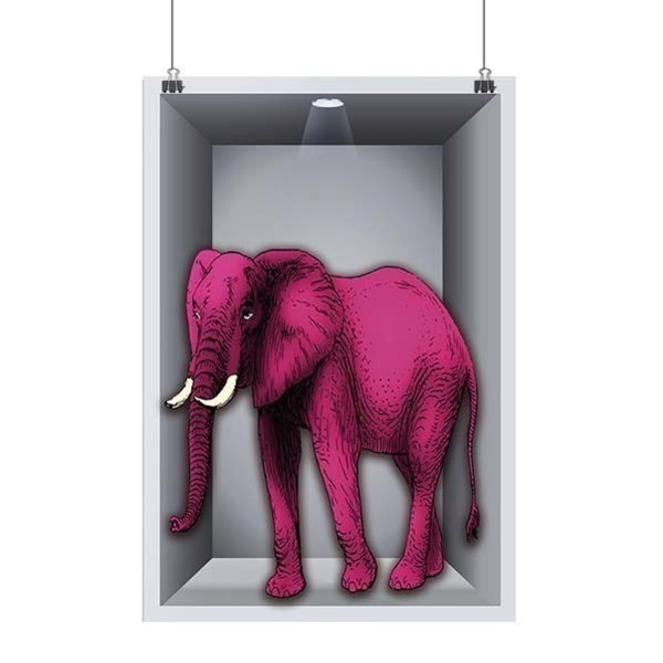 Αφίσα με χρωματιστό ελέφαντα σε κουτί 30*40 cm - αφίσες - 3