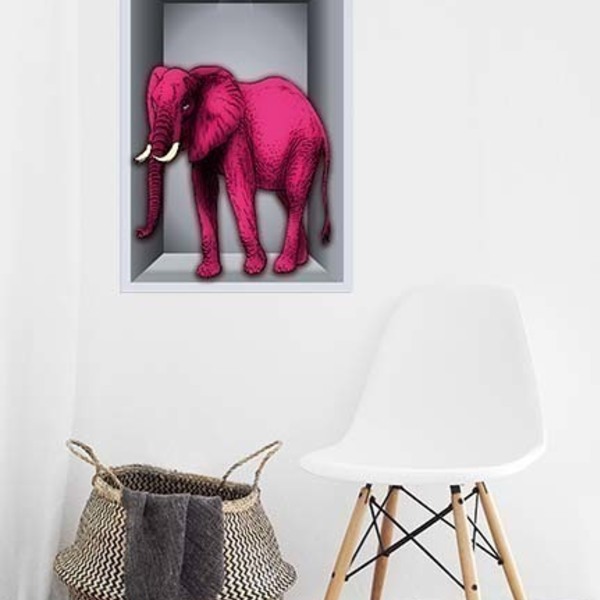 Αφίσα με χρωματιστό ελέφαντα σε κουτί 30*40 cm - αφίσες - 4