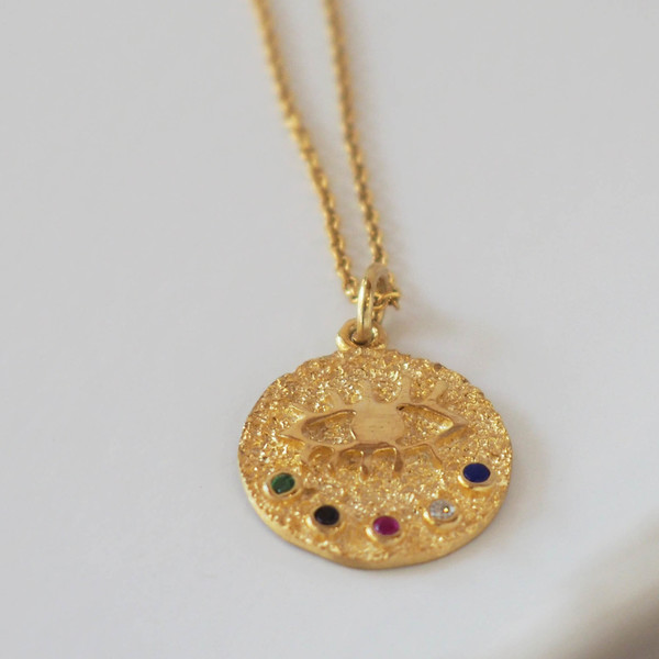 Gold evil eye necklaces Large - επιχρυσωμένα, ασήμι 925, κοντά, layering, evil eye - 5