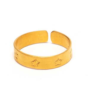Χειροποίητο ασημένιο δαχτυλίδι με αστεράκια χρυσό - ασήμι, επιχρυσωμένα, αστέρι, μικρά, αυξομειούμενα