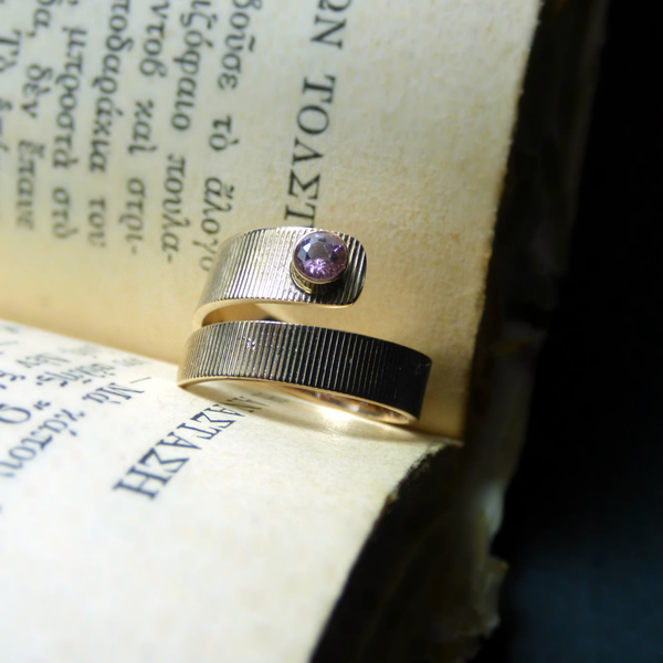 "Pink Zircon" - Χειροποίητο επίχρυσο δαχτυλίδι από ορείχαλκο και Ρόζ Ζιργκόν! - ημιπολύτιμες πέτρες, ροζ, επιχρυσωμένα, ζιργκόν, boho, αυξομειούμενα, φθηνά - 4
