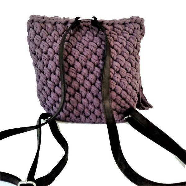 mini backpack - πλάτης, πλεκτές τσάντες - 2
