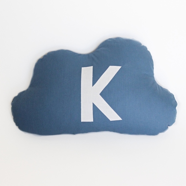 Μαξιλάρι μπλε σύννεφο με μονόγραμμα - αγόρι, όνομα - μονόγραμμα, μαξιλάρια, προσωποποιημένα