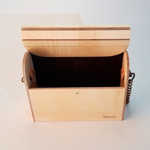 Ξύλινη τσάντα από σημύδα (large) - ξύλο, ώμου, δώρο, χειροποίητα - 3