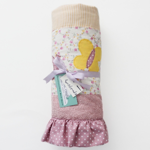 Παιδική/Βρεφική πετσέτα σώματος ροζ με όνομα - κορίτσι, πετσέτα, όνομα - μονόγραμμα, πετσέτες - 3