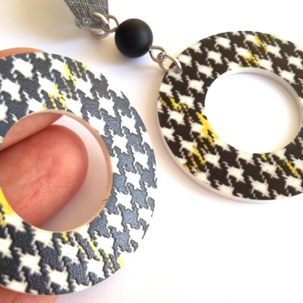 Laser cut acrylic earrings, Plexi σκουλαρίκια, Ακρυλικά σκουλαρίκια - κύκλος, κρεμαστά, μεγάλα, faux bijoux - 2