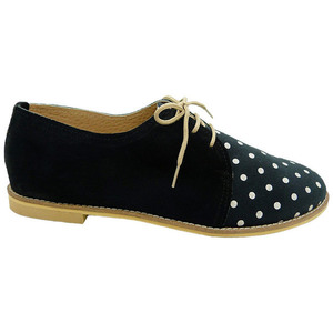 MARGO SHOES Oxfords Δέρμα Καστόρι Μαύρο & “POLKA DOTS” - 2