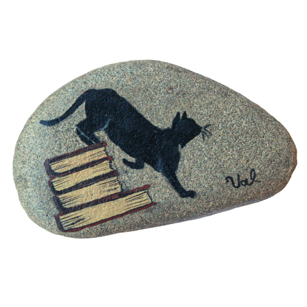 Γάτα - ζωγραφισμένα στο χέρι, πέτρα, διακοσμητικές πέτρες