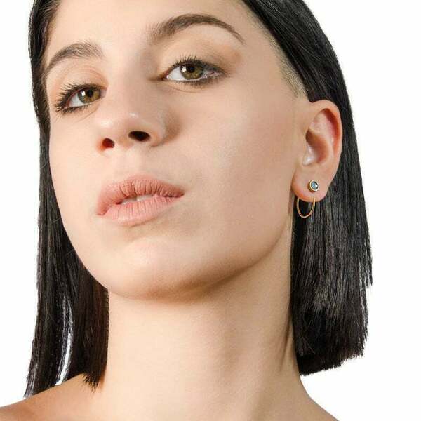 Huggie hoop earrings σκουλαρίκια μικροί κρίκοι που αγκαλιάζουν το αυτί - ασήμι, σμάλτος, κρεμαστά