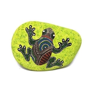 Βάτραχος, ζωγραφισμένος σε φυσική πέτρα θαλάσσης - ζωγραφισμένα στο χέρι, πέτρα, δώρο, διακοσμητικές πέτρες