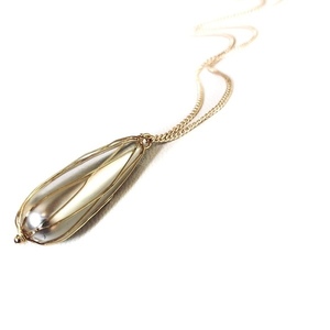 Pearl drop necklace - μοντέρνο, επιχρυσωμένα, κοντά