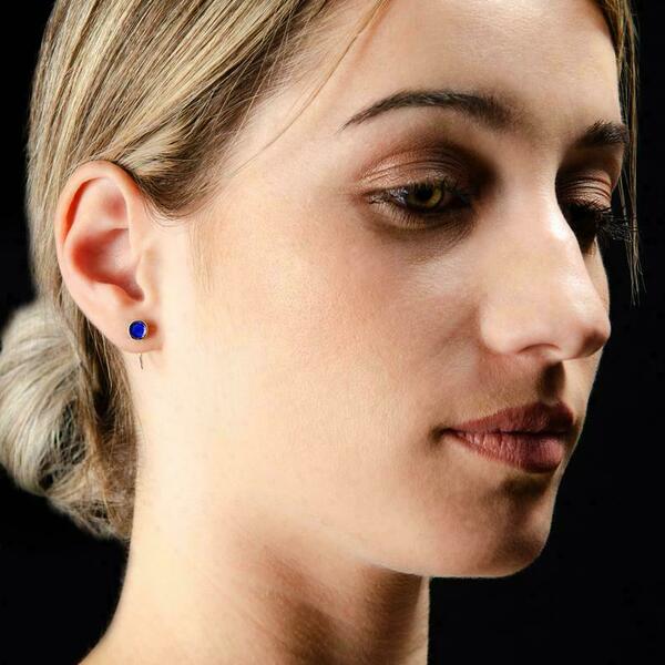 Huggie hoop earrings σκουλαρίκια μικροί κρίκοι με σμάλτο - ασήμι, σμάλτος, καρφωτά, μικρά - 5