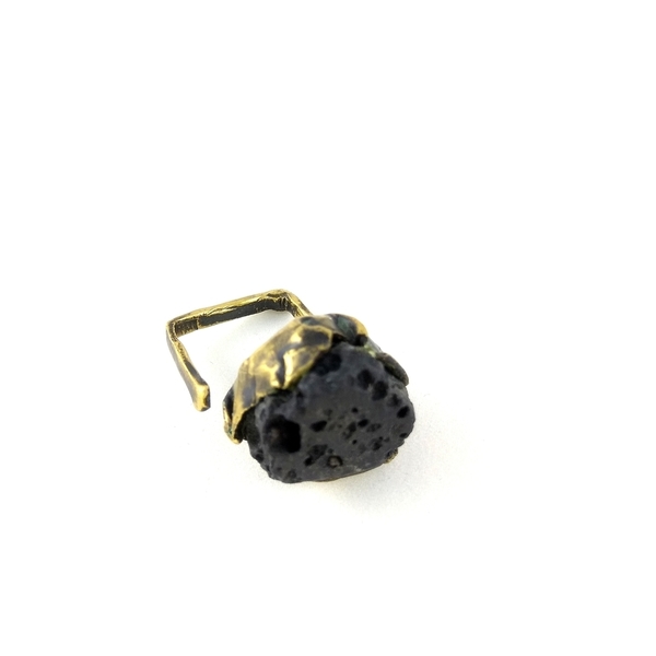 Δαχτυλίδι από ορείχαλκο και πέτρωμα από λάβα - ημιπολύτιμες πέτρες, ορείχαλκος, αυξομειούμενα