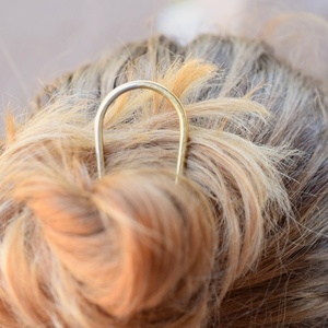 Δίχρωμο αξεσουάρ μαλλιών απο αλπακά και ορείχαλκο - ορείχαλκος, αλπακάς, για τα μαλλιά - 3
