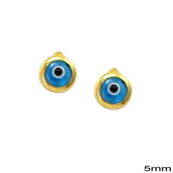 Eye Candy ασημένια καρφωτά σκουλαρίκια με μάτι - ασήμι, επιχρυσωμένα, μάτι, καθημερινό, καρφωτά