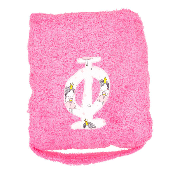 Ροζ παιδικό μπουρνούζι (2-14ετών) με μονόγραμμα - κορίτσι, όνομα - μονόγραμμα, δώρα για βάπτιση, παιδικά ρούχα, πετσέτες, βρεφικά ρούχα