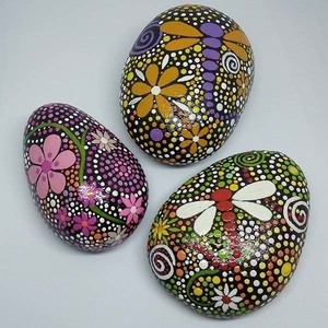 Άνοιξη, λουλούδια ροζ, ζωγραφισμένα σε πέτρα θαλάσσης - ζωγραφισμένα στο χέρι, πέτρα, λουλούδια, Black Friday, διακοσμητικές πέτρες - 5