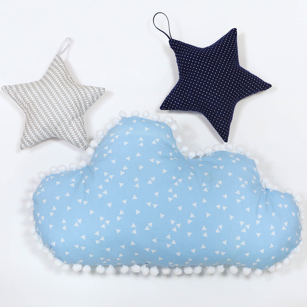 Διακοσμητικό μαξιλάρι συννεφάκι με πον πον - κορίτσι, δώρο, συννεφάκι, μαξιλάρια - 2