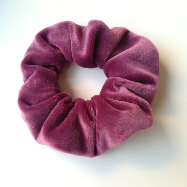 scrunchie "purple" - βελούδο, λαστιχάκια μαλλιών