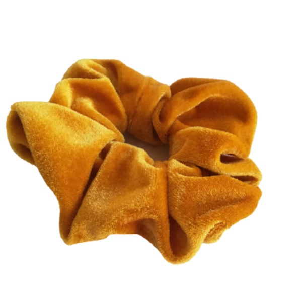 scrunchie "gold yellow" - ύφασμα, βελούδο, λαστιχάκια μαλλιών - 2