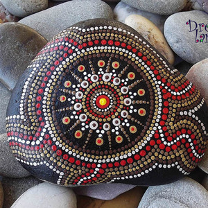 Mandala, ζωγραφισμένο σε μεγάλη φυσική πέτρα θαλάσσης - ζωγραφισμένα στο χέρι, πέτρα, mandala, διακοσμητικές πέτρες - 3