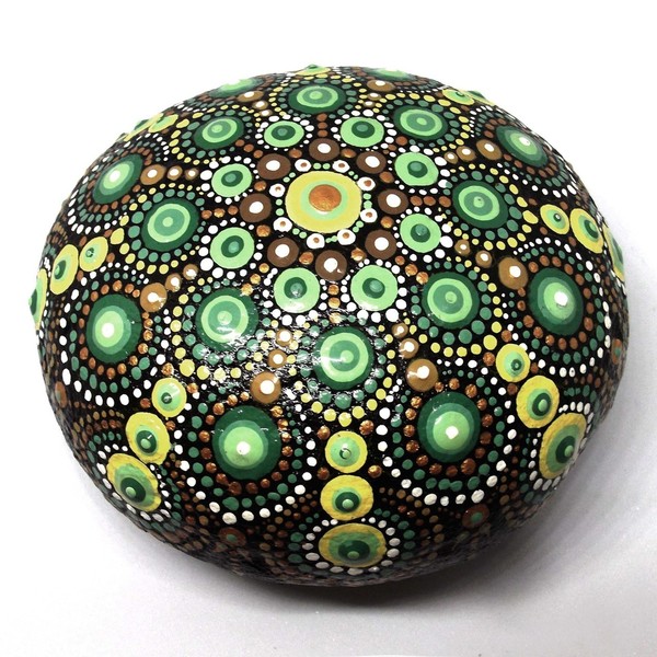 Mandala, ζωγραφισμένο σε μεγάλη οβάλ πέτρα θαλάσσης - πέτρα, διακόσμηση, διακοσμητικές πέτρες - 2