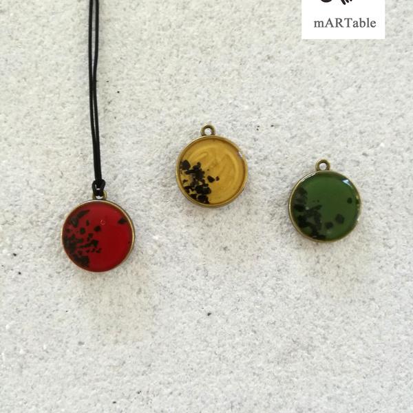 Y E L L O W Vintage Marble Necklace-Χειροποίητο Κρεμαστό με φυσικές ημιπολύτιμες πέτρες! - charms, μακριά, μπρούντζος, χριστουγεννιάτικα δώρα - 5